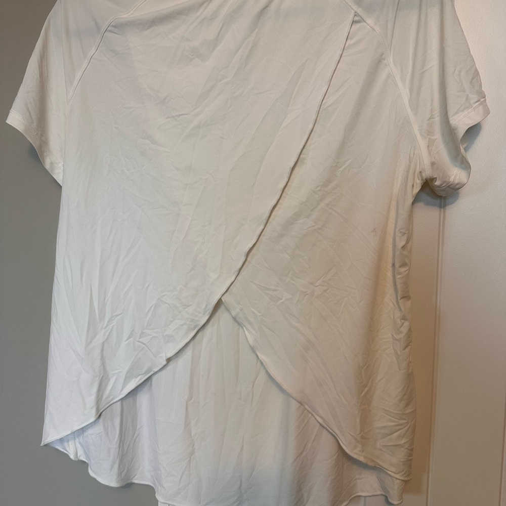 Women's White Wrap Top
